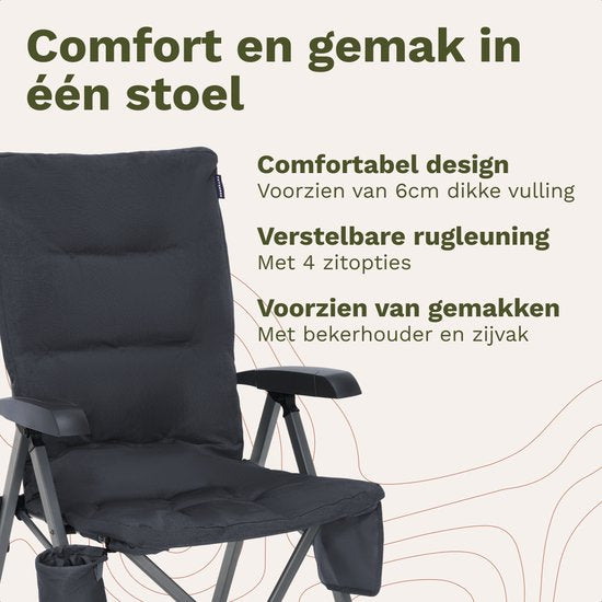TRVLMORE Campingstühle Luxus - klappbar - 2er-Pack - 150KG Tragkraft - Inkl. Tragetasche - Klappstuhl - Campingstuhl - Klappstuhl - Grau