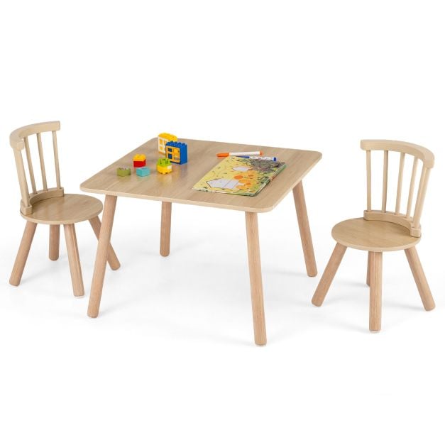 Coast Kindertisch mit 2 Stühlen – Natur – 60 x 60 x 43,5 cm