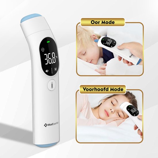 MostEssential Infrarot-Thermometer PRO Edition - Ohrthermometer - Fieberthermometer - Stirnthermometer - Körperthermometer - Fieberthermometer für Erwachsene, Kinder und Babys - berührungslos - 20F