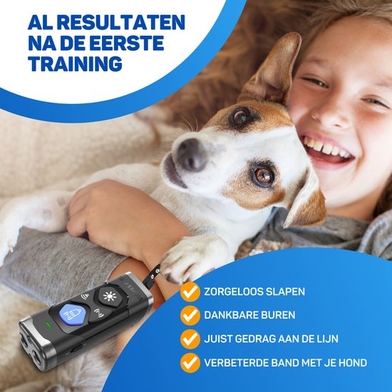 Vulpes Goods® Ultraschall-Anti-Bell-Gerät - 4-in-1 Anti-Bell-Gerät Max - ohne Schock - alternatives Anti-Bell-Halsband - für kleine & große Hunde - Audio - Taschenlampe - Taschenlampe - USB-aufladbar