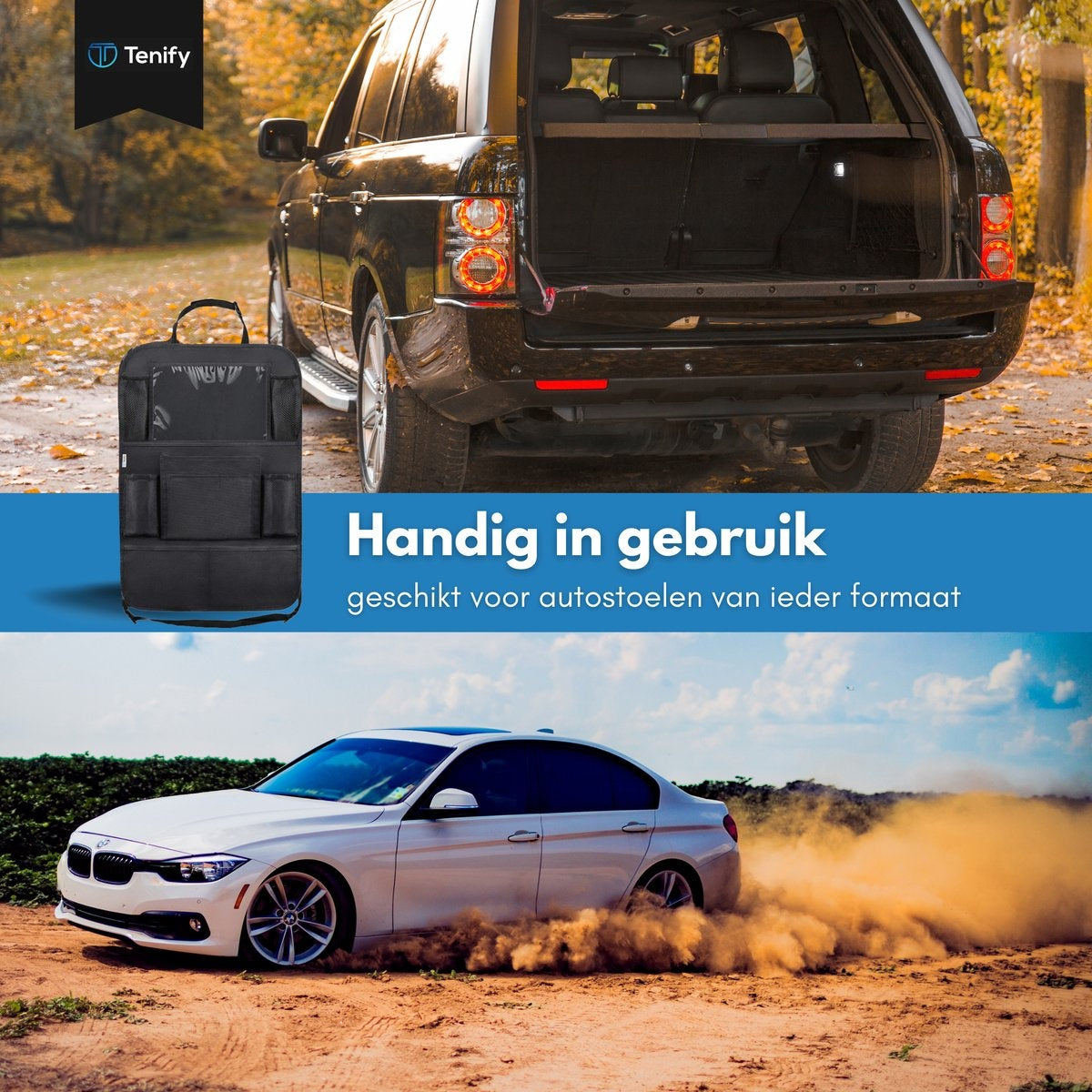 Premium Luxury & Sturdy Car Organizer mit Tablet-Halterung - 1 Stück - Extra Storage - Protector - Autositz - Zubehör