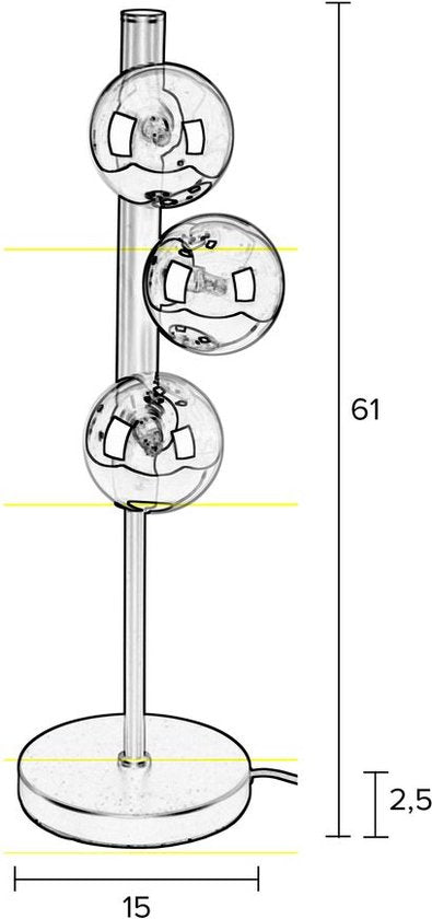 Staerkk Tischleuchte - Schwarz - 230V - 15x15x61cm