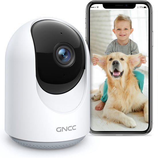 GNCC P1 WLAN-Babyphone mit Kamera – mit App – 1080p – Zweiwege-Audio – Super-IR-Nachtsicht – Bewegungserkennung – Sirene – Weiß