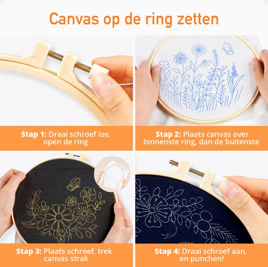 Happy Goods Stickset Blumen und Vögel - Sticksets Erwachsene - Stickset 3er Set - Hobby und Kreatives - Sticken
