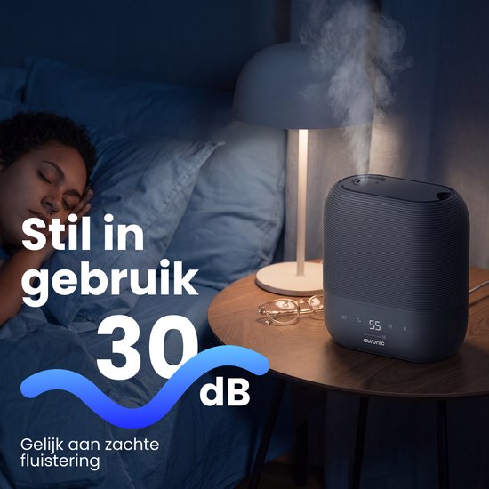 Auronic Luftbefeuchter – 5 l – Geeignet für Schlafzimmer, Babyzimmer, Büro, Wohnzimmer und mehr – Luftbefeuchter – BPA-frei – Anthrazit