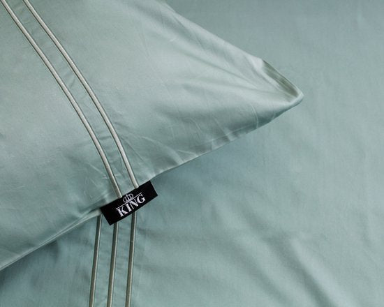 PHLOX Bettbezug King - 100% Baumwollsatin (300 TC) - Double 200x200/220 cm + 2 Kopfkissenbezüge - Weich & Hautfreundlich - Jade