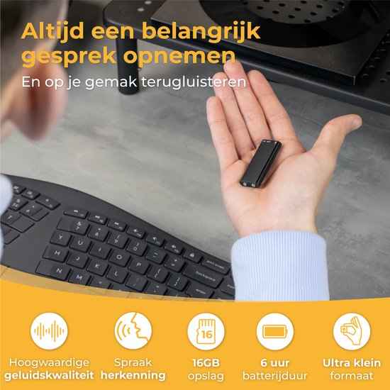 Nuvance - Lauschangriff - Mini-Lauschangriff - Sprachaufzeichnung digital - Spionage-Recorder - Diktiergerät - Lauschangriff Aufnahme