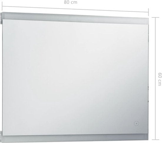 vidaXL – Badezimmerspiegel – LED – mit – Berührungssensor – 80 x 60 – cm