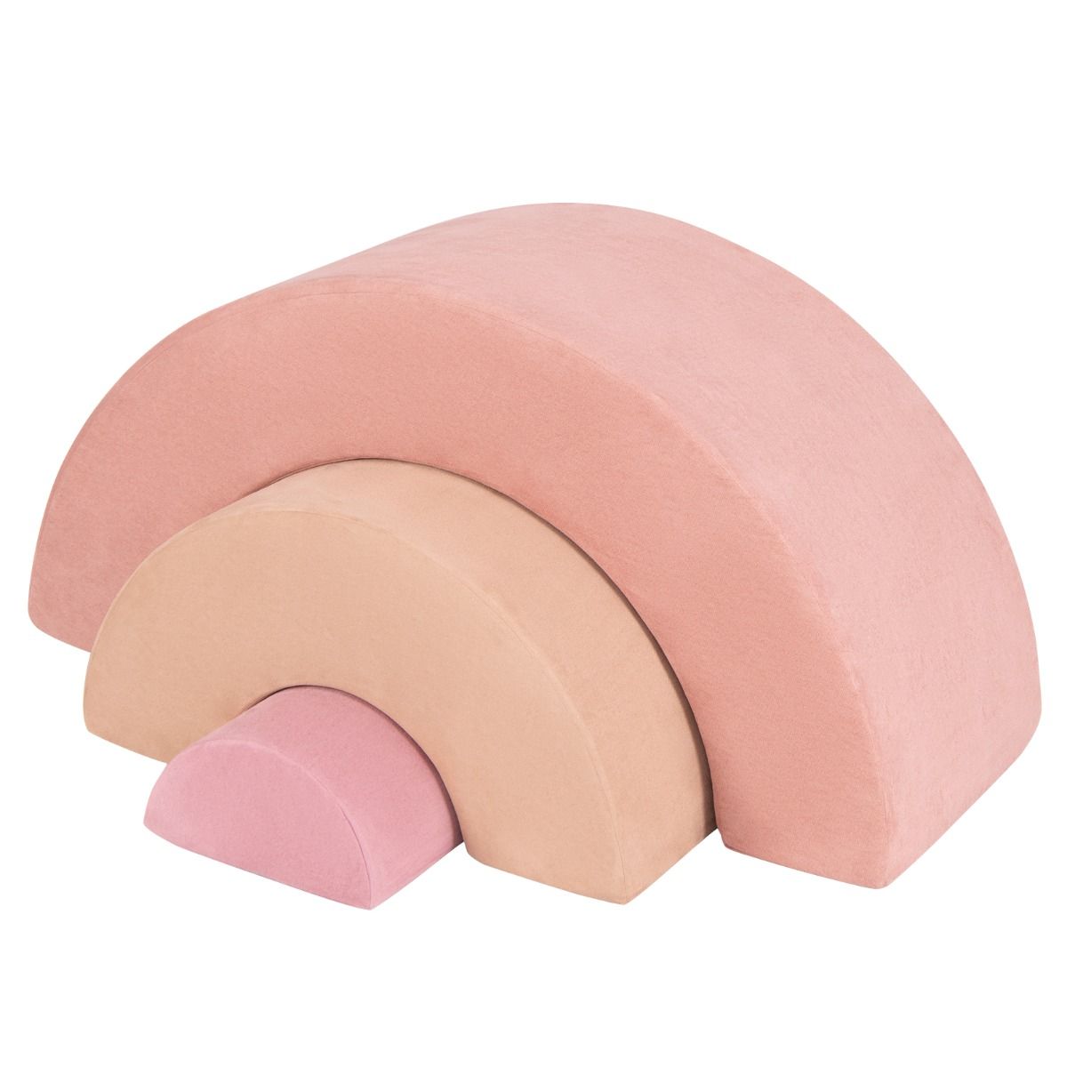 Coast 3-teiliges Kletter-Set aus Schaumstoffblöcken für Kleinkinder – abnehmbarer Bezug – Bogen und Krabbeltunnel – rosa