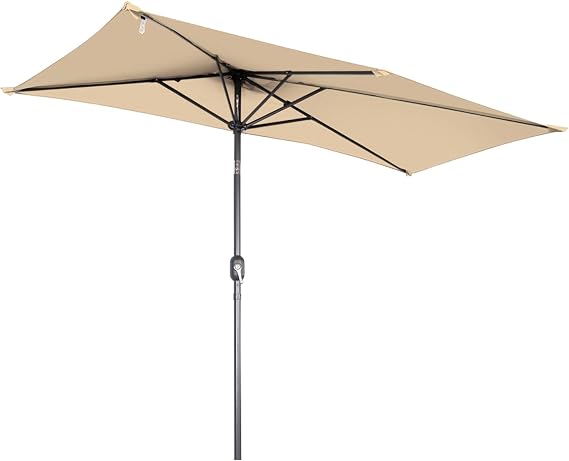 Angel Living Quadratischer Gartenschirm 2,5 x 1,3 m – Beige, Terrakotta, Creme oder Grau – UV-Schutz UPF 50+
