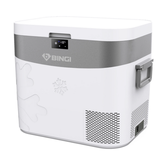 Bingi Mini-Kühlschrank für das Auto, 22 l – Kompressor – 12 V/24 V/230 V – -18 °C bis 15 °C