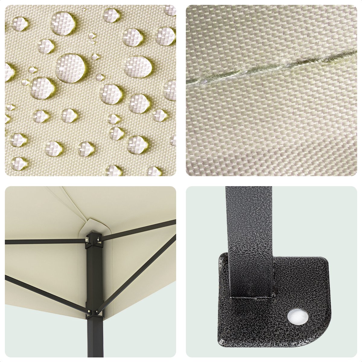 LifeGoods Partyzelt - Wasserdicht & UV-beständig - 300 x 300 x 320 cm - Beige