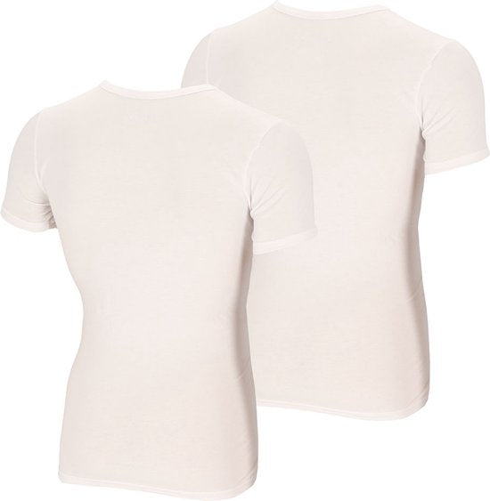 Apollo Herren-T-Shirt Bambus - Rundhalsausschnitt - 2er-Pack - Weiß - XL