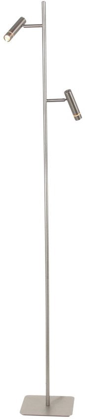 Stehlampe „Volari 4711ST“ aus Stahl, 2-flammig, mit „Dimm to Warm“-LED – ideal für den Innenbereich, modernes Design, Höhe 157 cm, Sockelgröße 21 x 21 cm, dreh- und neigbar