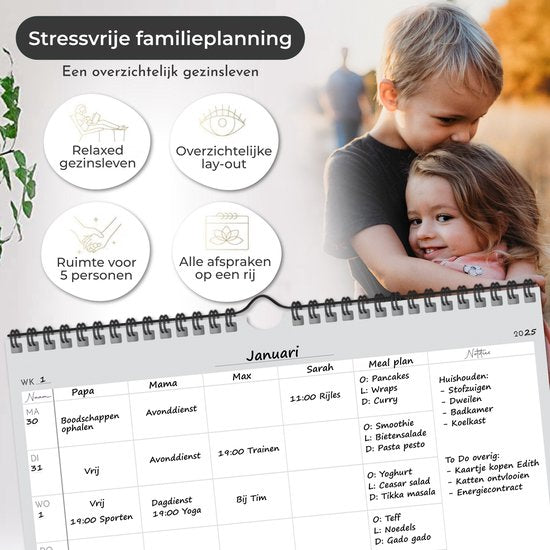 Systemyze Family Planner Basic 2025 - Planer - Wochenplaner - Familienplaner - Undatiert - Grau