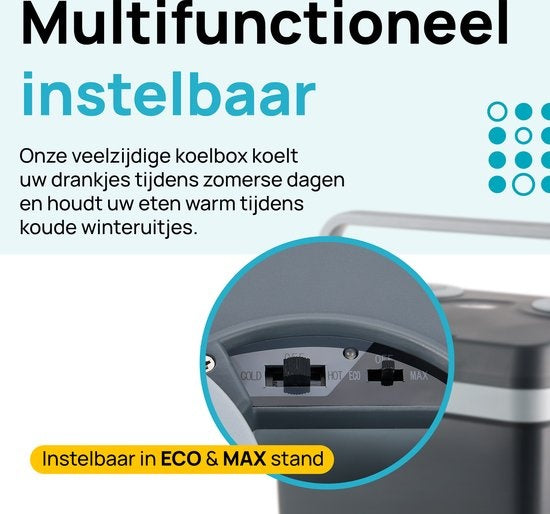 MOA - Elektrische Kühlbx - Mit Wärmehaltungsfunktion- 12V und 230V - 32Liter - Grau