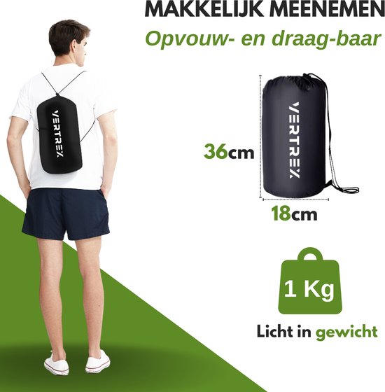 Vertrex Tri-Season Adventure Mumienschlafsack - Schlafsäcke Erwachsene - Camping - Schwarz