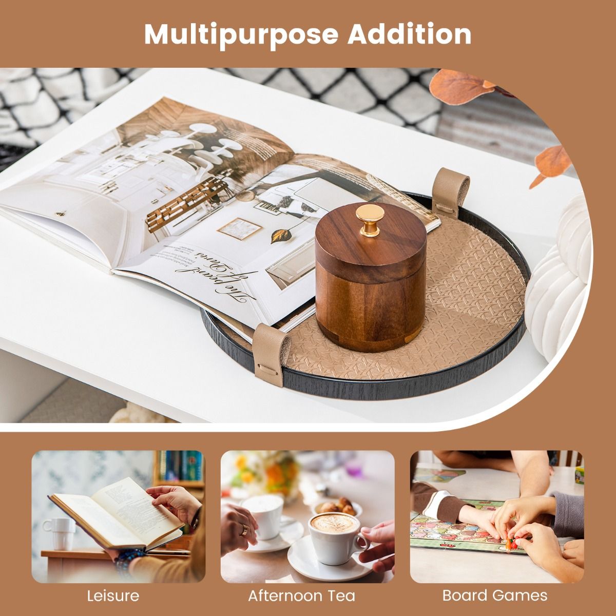 Coast Couchtisch mit Ablage 90x50x42 cm, Natur + Rustikales Weiß, Geometrisches Design mit 3 Ebenen und zentralem L-Regal