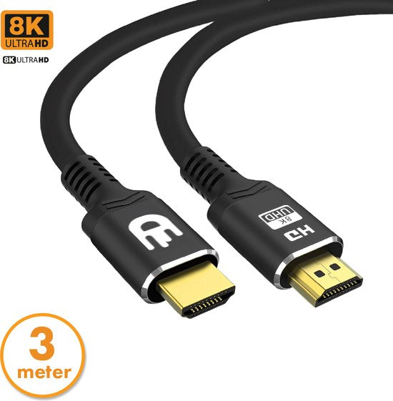 Drivv. Premium HDMI Kabel 2.1 - Ultra HD 8K - HDMI auf HDMI - Geeignet für Xbox Serie X & PS5 - 3 Meter - Schwarz