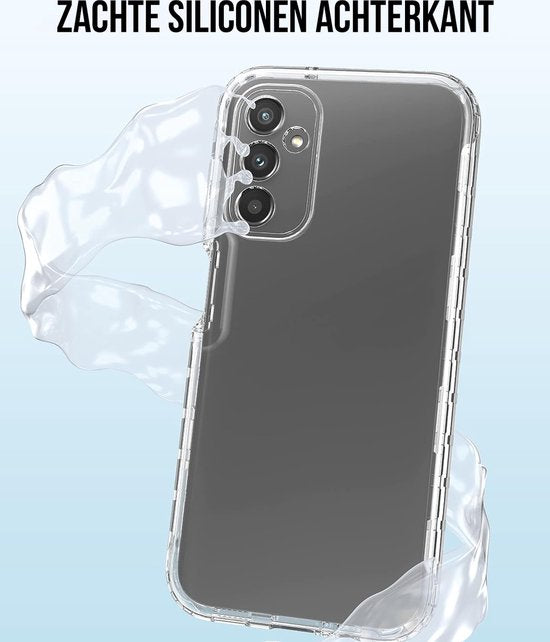 Podec 2-in-1-Hülle mit Displayschutzfolie, geeignet für das Samsung Galaxy A14 – Transparente Handyhülle – Stoßfeste Schutzhülle
