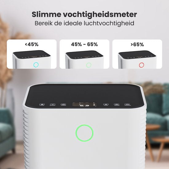 Auronic Luftentfeuchter - Compact Series - 10 l pro Tag - Waschtrockenfunktion - Schlafzimmer, Bad und Wohnzimmer - Weiß