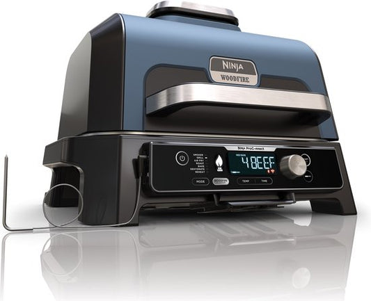 Ninja Woodfire Pro Connect XL – 7-in-1-Elektro-Smart-BBQ-Grill und Smoker – inklusive digitalem Fleischthermometer – Connect-App – OG901EU