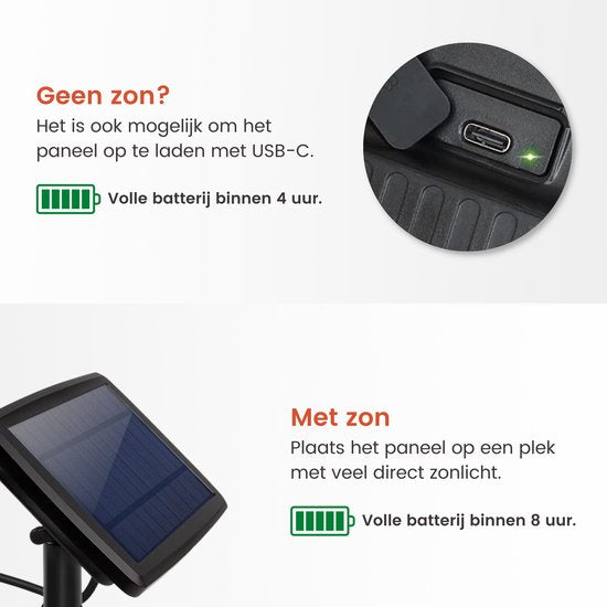 Partizzle 15m wasserdichte Solar Lichterkette - Dimmbar - LED Solar Gartenbeleuchtung - Camping Lichtergirlande - Solar Lichtergirlande für draußen - 2700K / Warm White