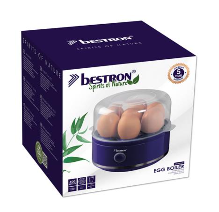 Bestron AEC600SPNDB Eierkocher – 7 Eier – 400 W – Timer – Schwarz