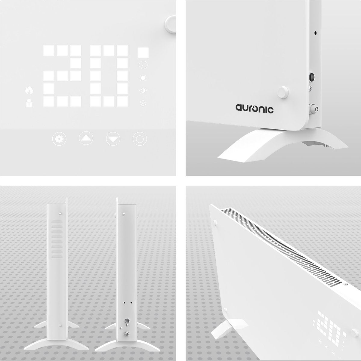 Auronic Electric Heater - Konvektorheizung mit Thermostat und Fernbedienung - Flächenheizung - bis zu 22 m3 - 2000 W - Weiß