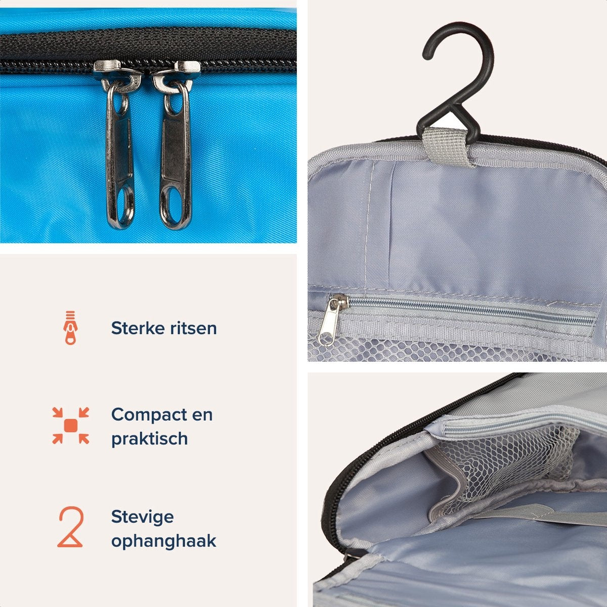 TRVLMORE Kulturtasche - Hängend mit Haken - Unisex - Hellblau