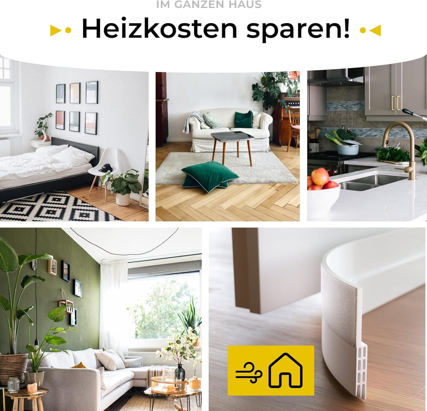 Five Dots Silikontürdichtung - 2 Stück - Kieferholz braun