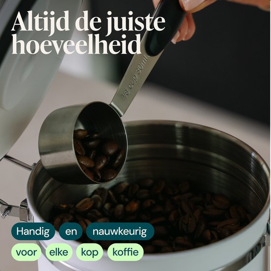 Castagnola Kaffeedose 1,8 l – Weiß – Luftdichte Kaffeedose mit CO₂-Ventil und Datumsanzeige