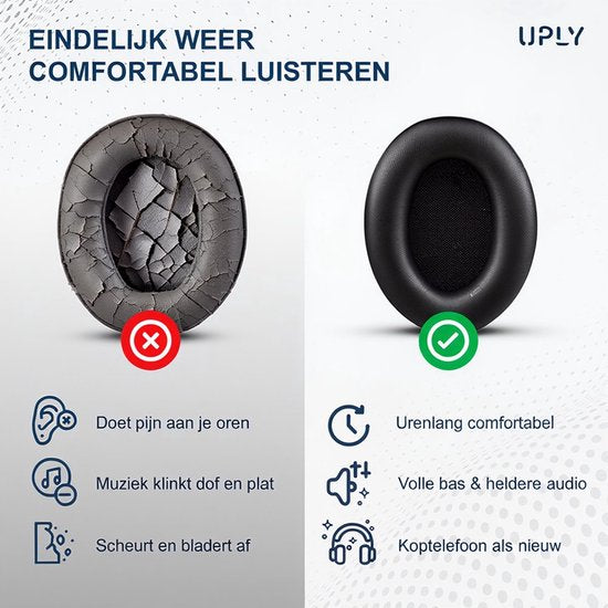 Ohrpolster-Set für Sony-Kopfhörer – WH-1000XM4-Ohrpolster – WH-1000XM4 – Kunstleder mit Memory-Schaum