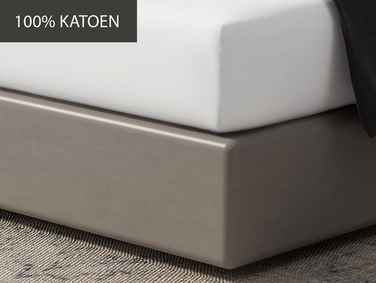 DoubleDry Spannbetttuch aus 100 % natürlicher Baumwolle – Doppelbett 180 x 200 cm – Weich & atmungsaktiv – Rundum-Gummizug – Weiß