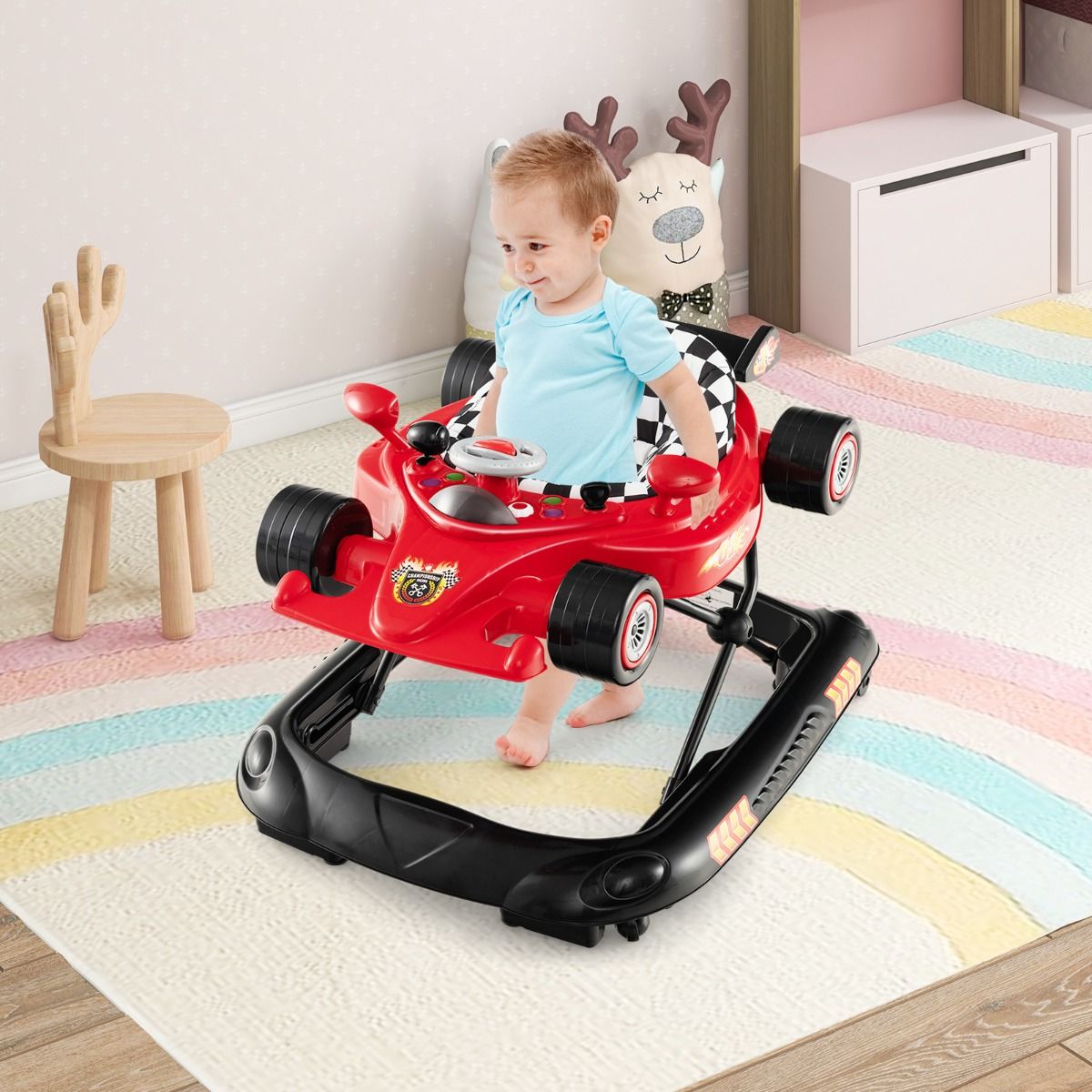 Coast 4-in-1-Lauflernwagen – höhenverstellbar – abnehmbares Spielbrett – rosa