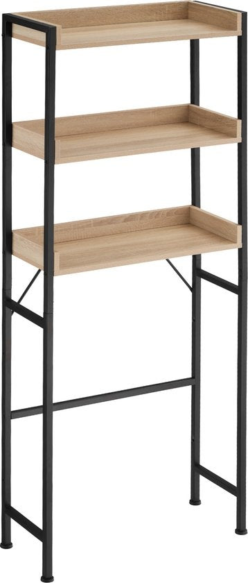tectake Badregal Seattle 67 x 25 x 165,5 cm Industrielles helles Holz, Eiche Sonoma - 404864