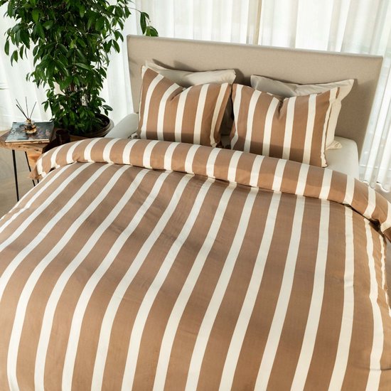 Kayori Dasshu Bettbezug Baumwolle Satin - 140x200-220 + 1 Kopfkissenbezug - Einzel - Taupe