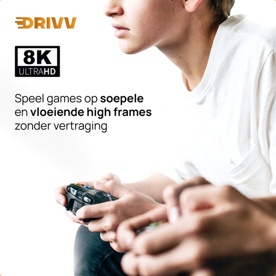 Drivv. Premium HDMI Kabel 2.1 - Ultra HD 8K - 4K 120hz - Geeignet für Xbox Serie X & PS5 - 2 Meter - Orange
