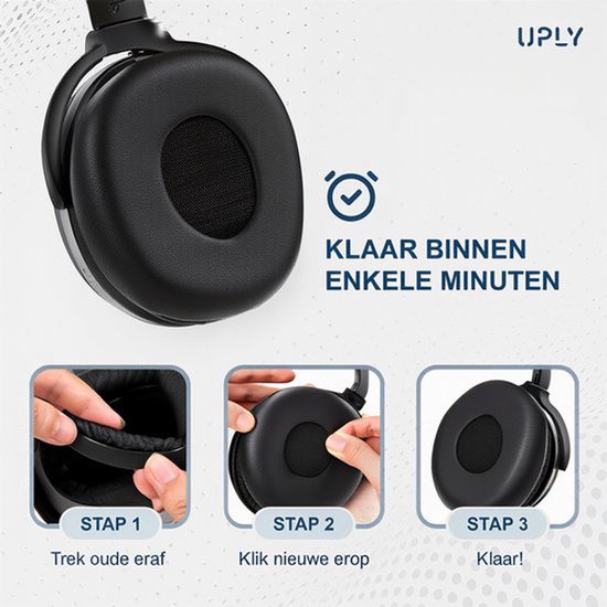 Ohrpolster-Set für Jabra-Kopfhörer – Evolve 20 Ohrpolster – Evolve 20/20se/30/30II/40/65 – Kunstleder mit Memory-Schaum