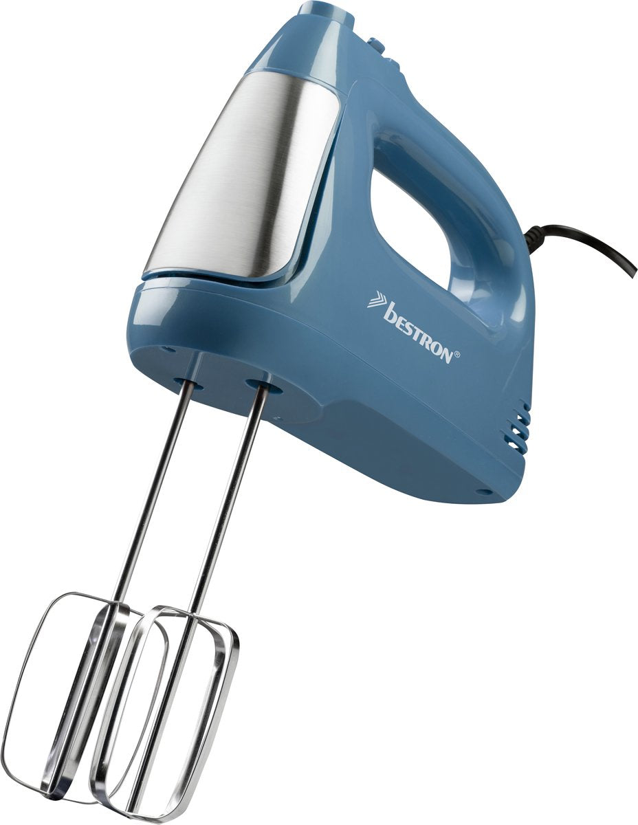Bestron AHM400SPNDB Handrührgerät 300 W – 6 Geschwindigkeitsstufen + Turbo – Marineblau/Edelstahl – 19 × 8 × 15 cm