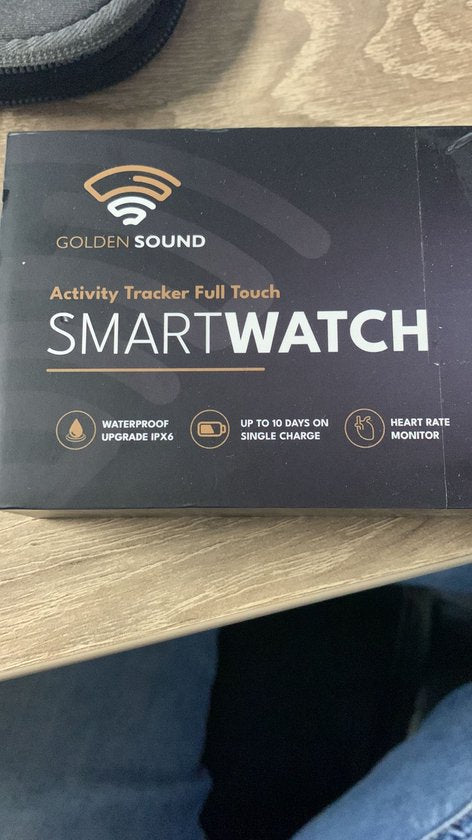 Golden Sound Premium Smartwatch - Männer - Schrittzähler - Schlafmonitor - Herzfrequenzmonitor - Sportmonitore - Geeignet für jeden Laptop und jedes Smartphone- Schwarz