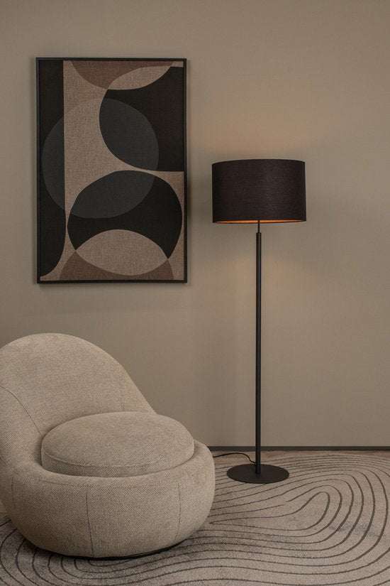 Lucide MAYA – Stehlampe – Ø 45 cm – 1xE27 – Schwarz – Japandi