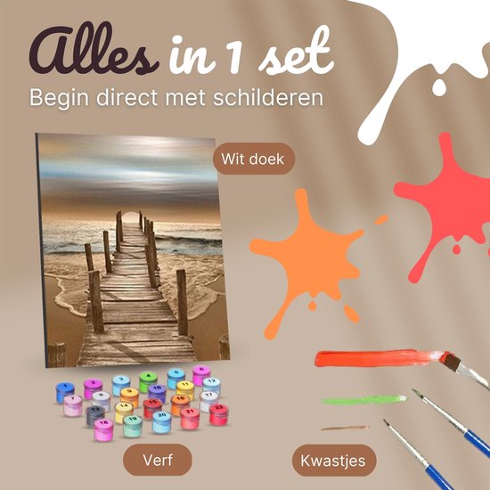 RubyeÂ® Malen nach Zahlen Erwachsene - Sonnenuntergang - Inklusive Farbe und Pinsel - Leinwand Malerei Leinwand - Farbe nach Zahlen - 40x50cm