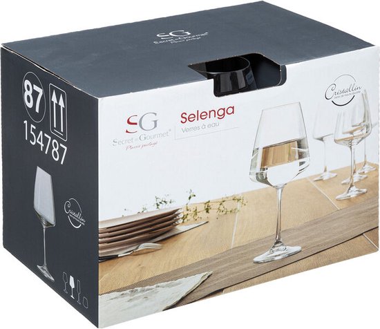 Secret de Gourmet Selenga Weingläser 45 cl – 6er-Set – Transparent