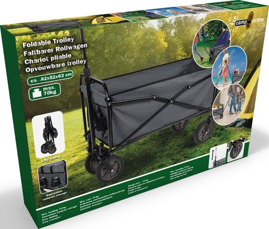 Camp Active - Wagon faltbar - leicht faltbar - kompakte Lagerung - Schwarz