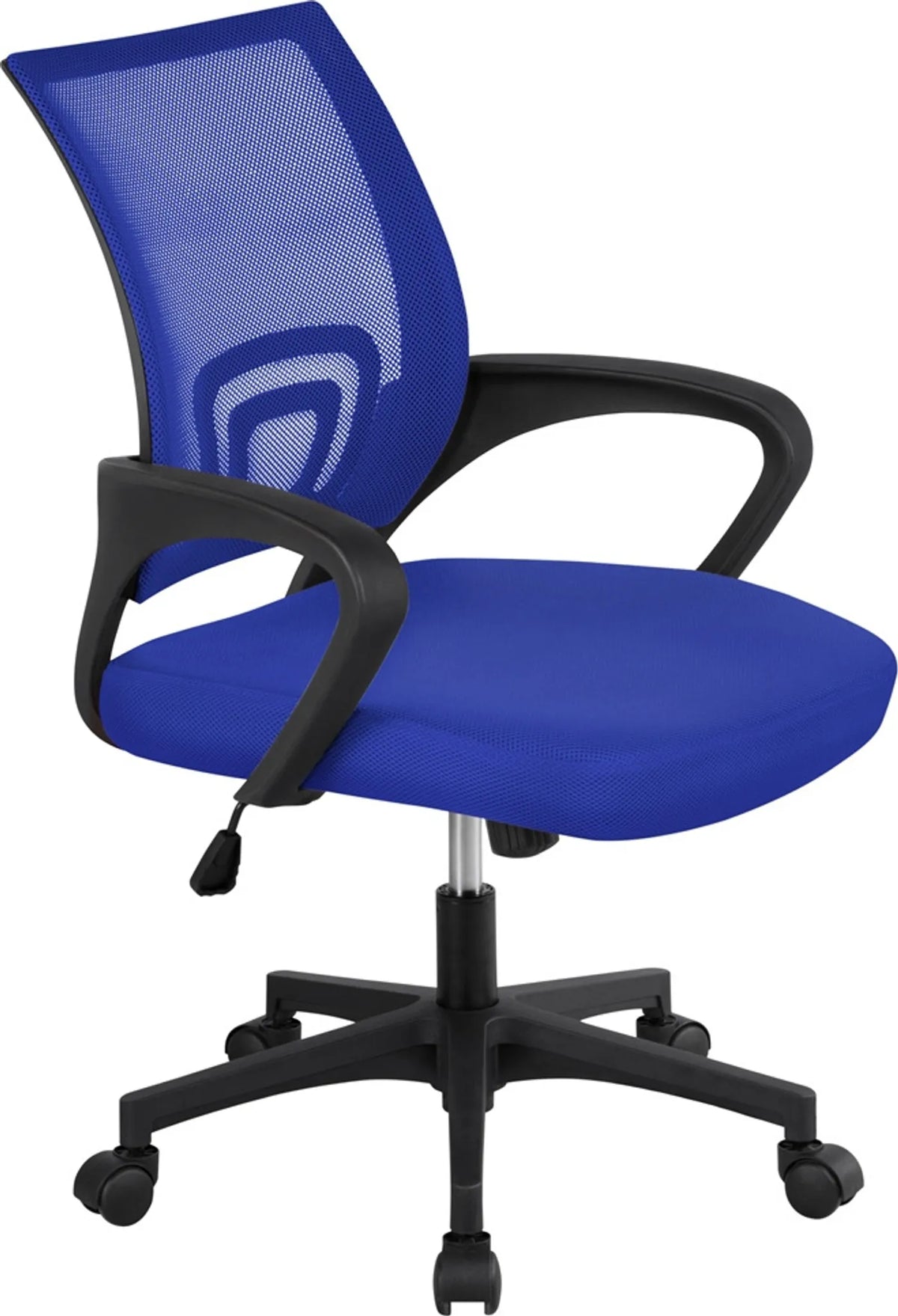 Yaheetech Bürostuhl Ergonomisch - Ausgestattet mit atmungsaktivem Mesh-Gewebe und Schaukelfunktion und breite Sitzfläche - Für Büro und Studie - Blau Nylon und Stahl - 60,5 x 60 x 87-97 cm