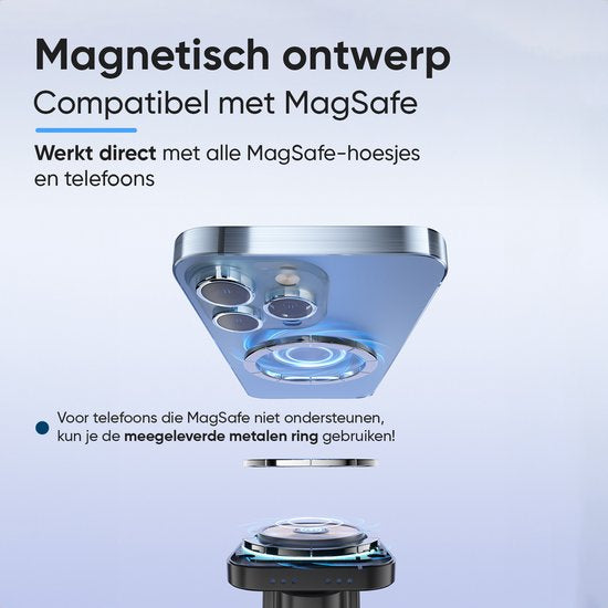 CarMe 4-in-1 CarPlay Dongle Pro - Mit drahtlosem Ladegerät - Wireless CarPlay & Android Auto - Android Auto Dongle - MagSafe Autohalterung - Schwarz