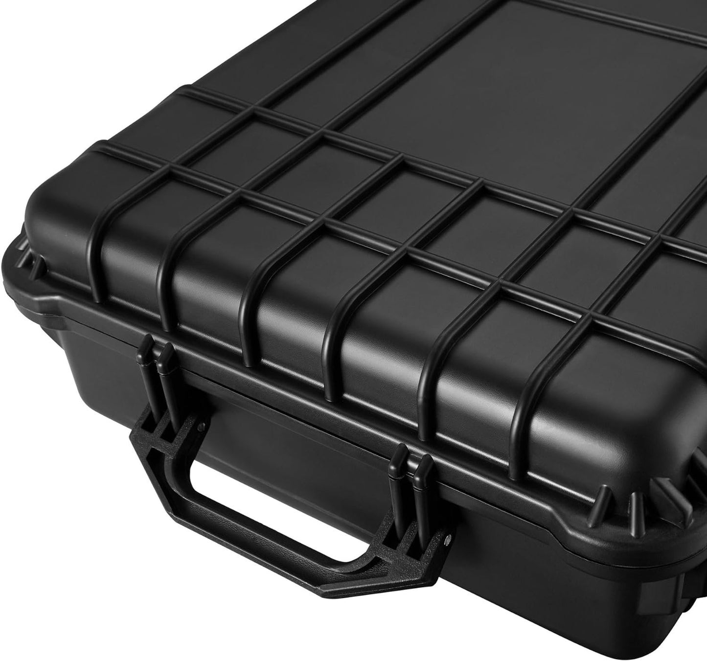 Tectake Robuster Gewehrkoffer mit 2 Rädern und Griff - 48.5L Kapazität - 117.5 x 46 x 15.5 cm - Schwarz
