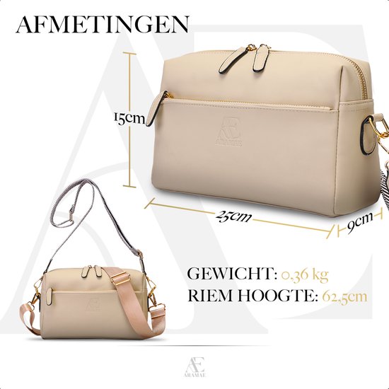 Aramae® - Umhängetasche Damen - Umhängetaschen - Umhängetasche - Handytasche - Matt Beige
