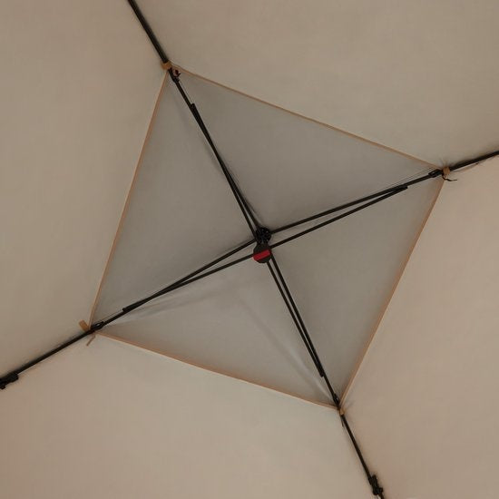 Tectake Faltbarer Pavillon Carabobo - 364 x 364 x 294cm - Braun